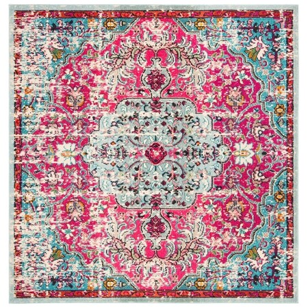 Safavieh 10 x 10 ft. Madison 400 Power Loomed Square Area Rug Fuchsia & Teal MAD447R-10SQ